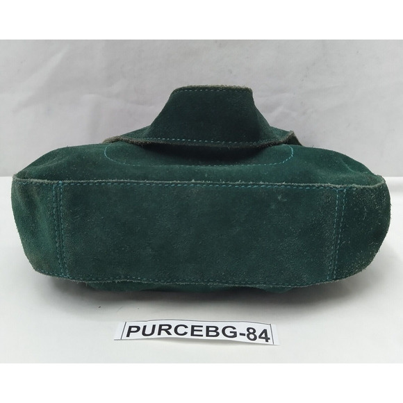 Marc Jacobs Green Suede Front Pocket Zipper Closure Small Hobo Shoulder Bag - Picture 9 of 16